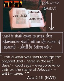 Calling on the Name Jehovah to be Delivered